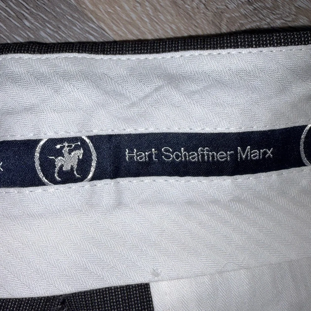 Hart Schaffner Marx Mens Charcoal Gray Pleated Dress Pants 38x30 Trousers
